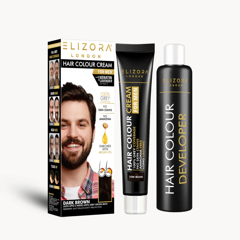 Elizora Hair Colour Cream for Men, Dark Brown shade product image