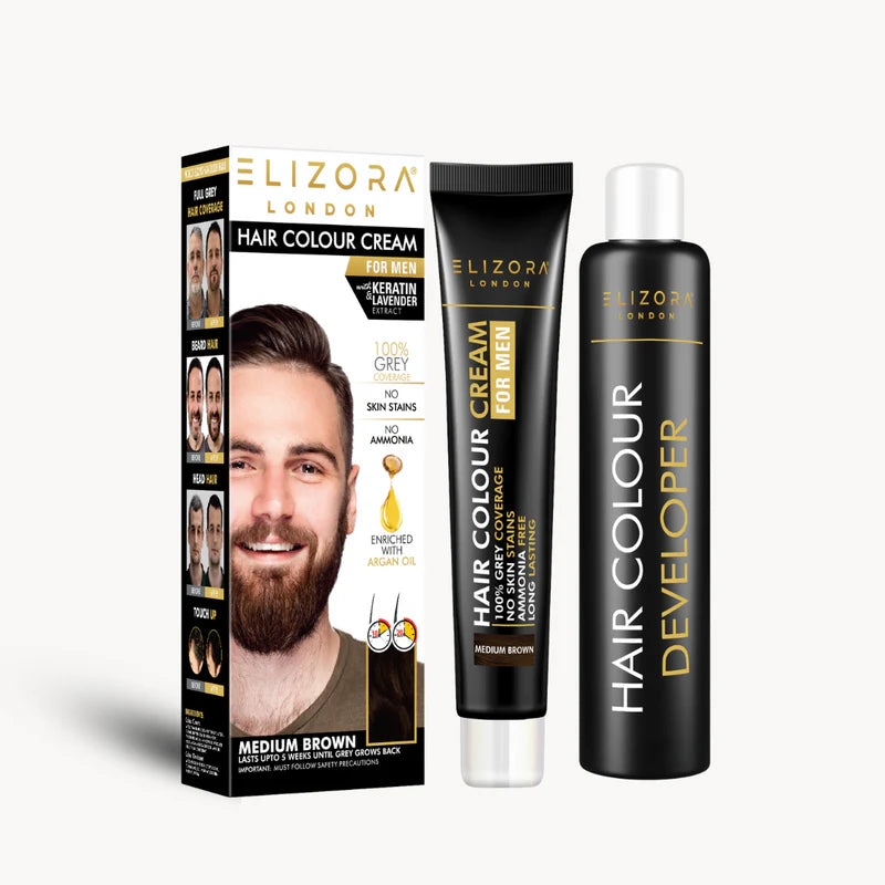 Elizora Hair Colour Cream for Men, Medium Brown shade product image