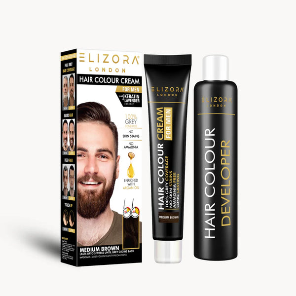 Elizora Hair Colour Cream for Men, Medium Brown shade product image