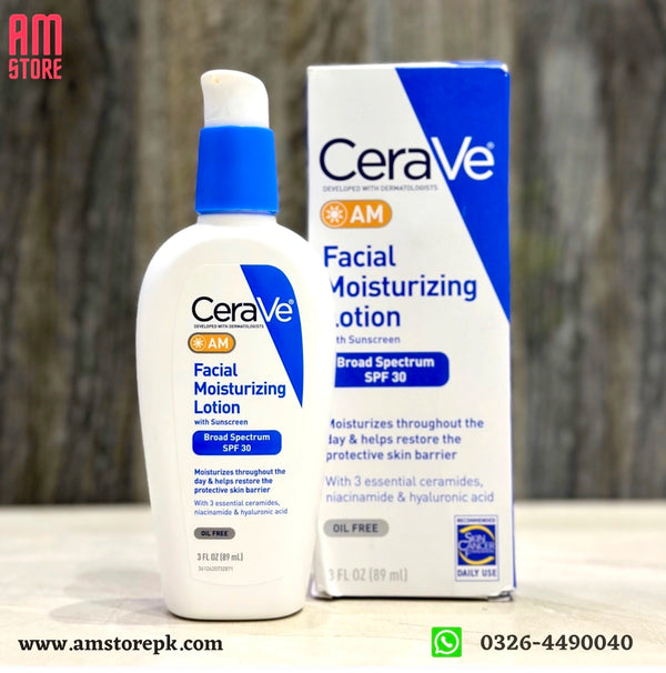 CeraVe AM Oil Free Facial Moisturizing Lotion SPF30 89ml - CeraVe skincare product image