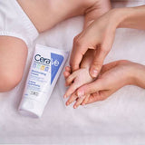 CeraVe Baby Moisturizing Cream 142gm being applied to baby's skin - CeraVe skincare product image