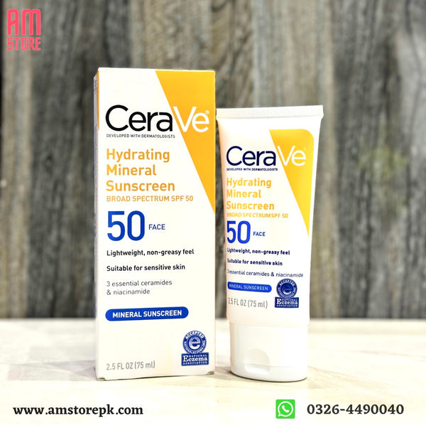 Cerave Hydrating Mineral Sunscreen SPF50 75ml - CeraVe skincare product image